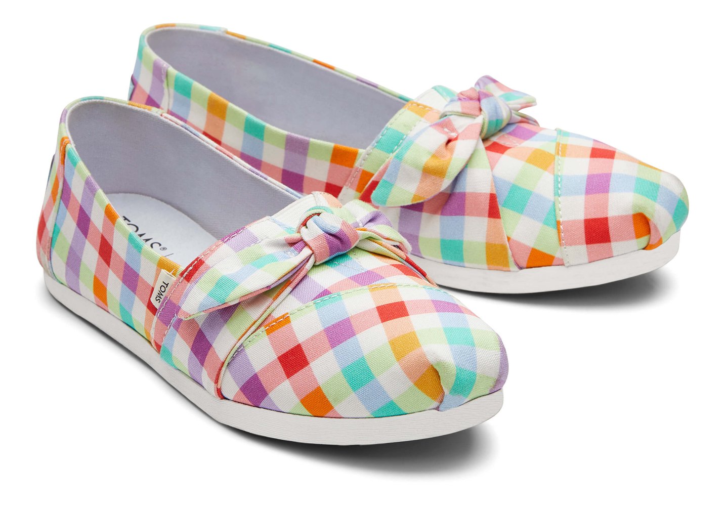 Toms Alpargata Plaid Bow Espadrille Multicolor - Womens - 29601-ZJXU
